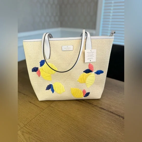 Ash straw lemon zest large tote hotsell